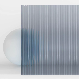 Серое прозрачное с широким рифлением