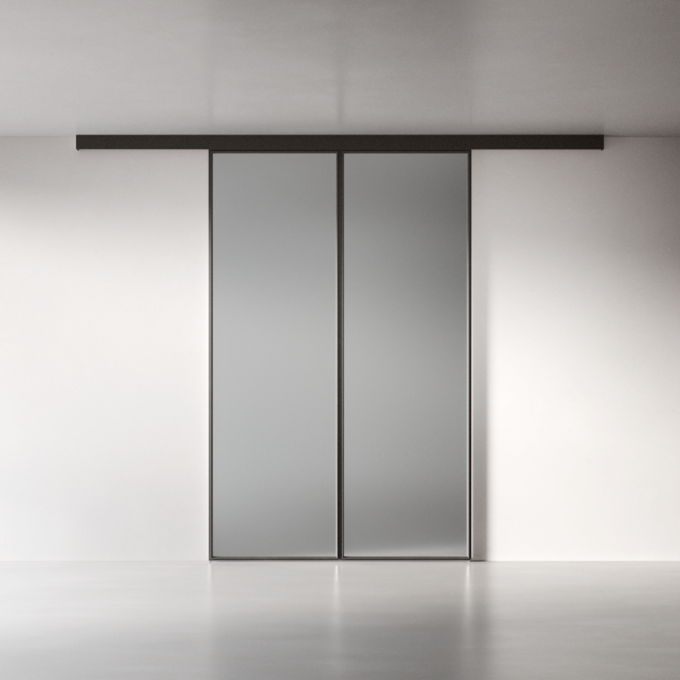 Межкомнатная перегородка 1000 линий цельностеклянная, черный