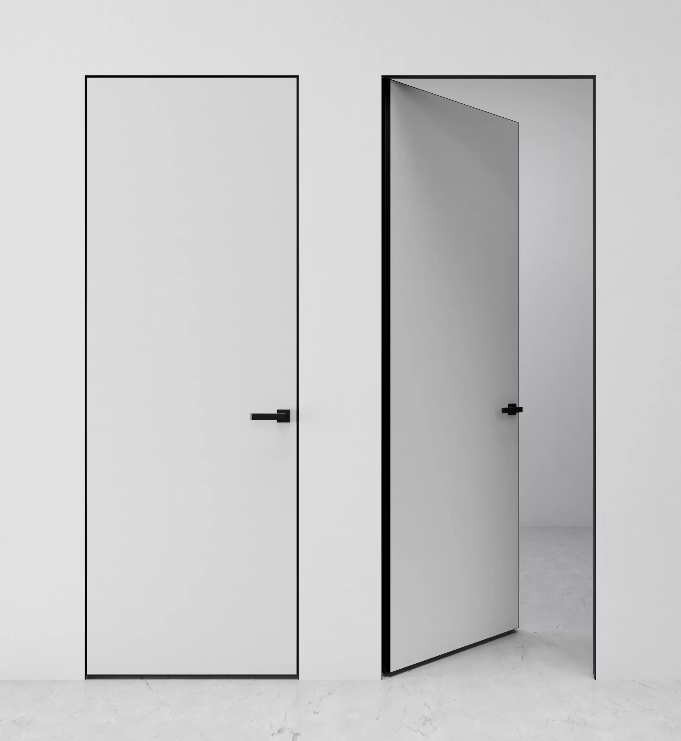 Разработано и запатентовано инновационное решение при котором полотно с открыванием “от себя” не имеет четверти.