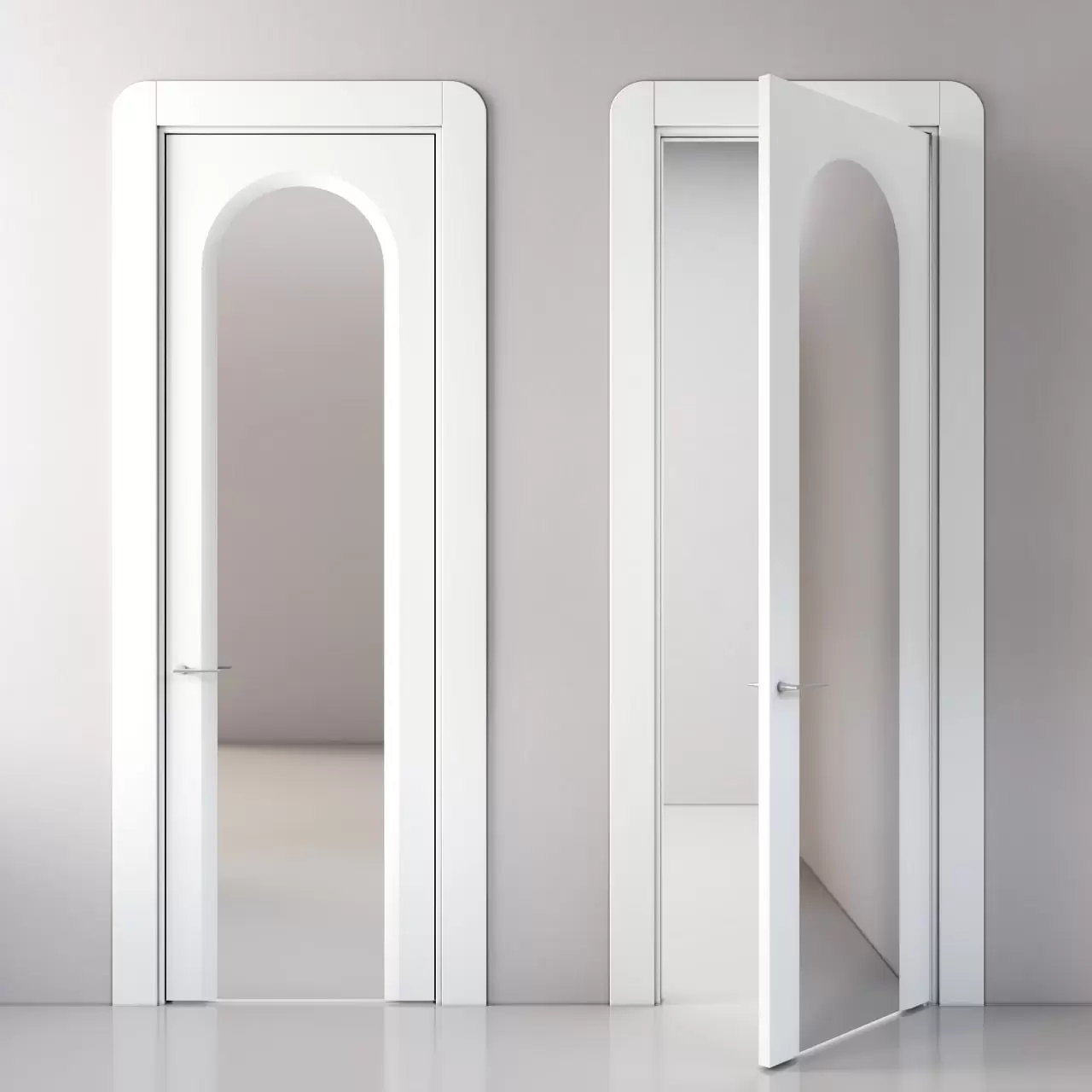 Итальянский дизайнер Франко Поли разработал круглый наличник, который отлично дополняет коллекцию Аркада