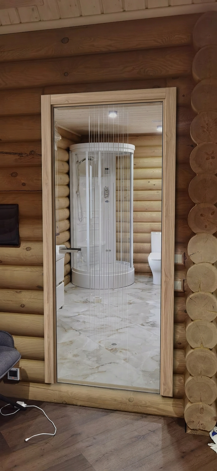 Стеклянная дверь Рейн, модель 22 с гравировкой стекло зеркальное глянцевое